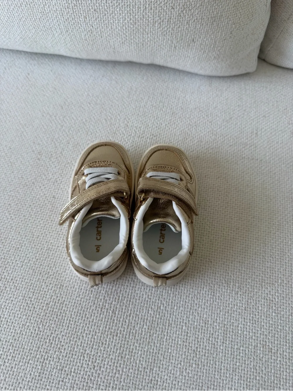 Carter's Metallic Gold Velcro Sneakers